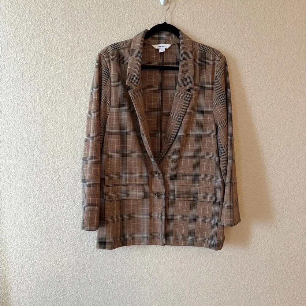 Old Navy Brown Plaid Women's Blazer Jacket